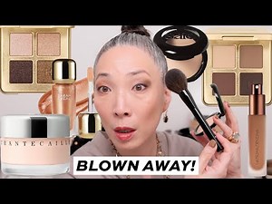 I'M BLOWN AWAY! Amazing New Luxury Makeup! Chantecaille | Hourglass | Saie