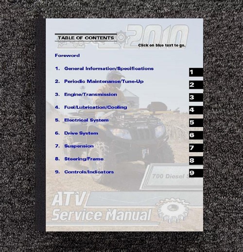 Fits Arctic Cat - 2010 700 Diesel Utility Touring TRV ATV Service Manual PN 2259004 - Etsy