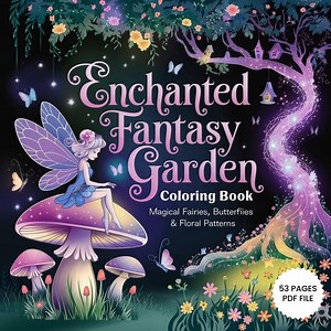 Enchanted Fantasy Garden Coloring Pages, 53 Pages, PDF & JPEG Files, Magical Designs, Instant Download, Relaxing Art for All Ages - Etsy