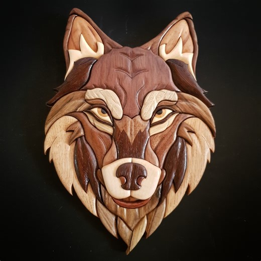 Wild Wolf Intarsia Pattern: Scroll Saw PDF Download, Wildlife Intarsia - Etsy
