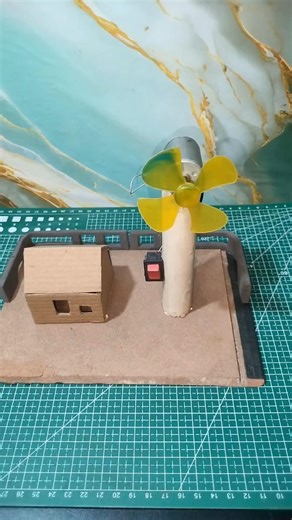 Cardboard House ke Saath Wind Turbine | DC Motor Se Bijli Ka Jugaad | DIY Mini Power Project