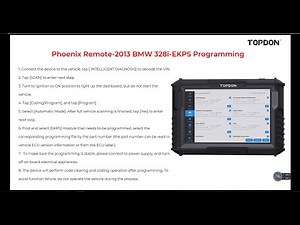 2013 BMW 328i Ekps Module Online Programming with Phoenix Remote