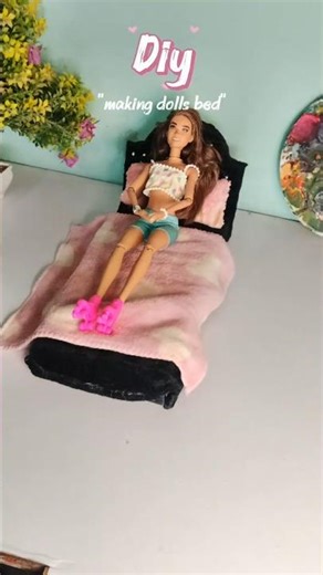 DIY barbie doll bed. #viral #ytshortsindia #diycrafts