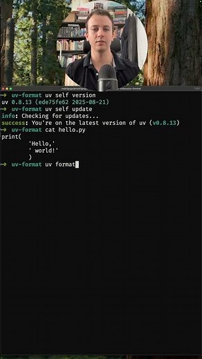 Formatting Python 🐍 code directly with uv #coding #python #pythonprogramming