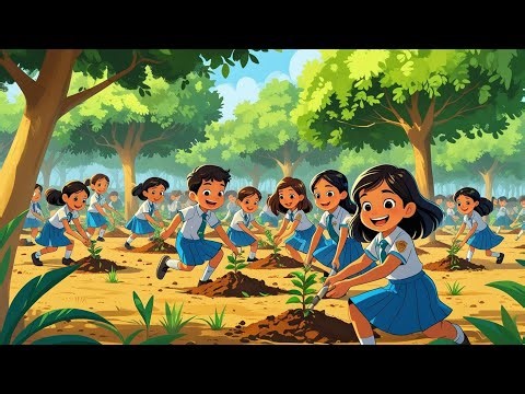 "Tree Plantation | Animated English Dialogue | Importance of Planting Trees for Students"