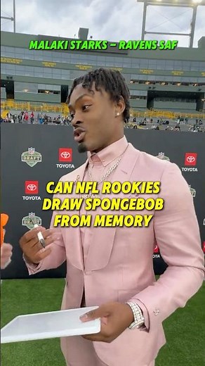 NFL rookies DRAW SpongeBob ✍️