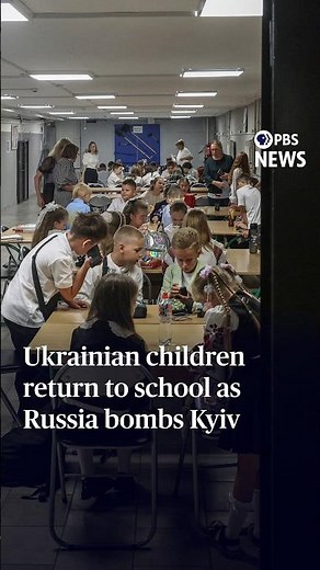 Ukrainian children return to school as Russia bombs Kyiv