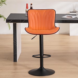 Kidol & Shellder Orange Bar Stools 1 Pcs Soft Swivel Leather High Counter Stools - Walmart.com