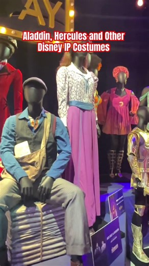 Epcot - Disney on Broadway Exhibit - Aladdin, Hercules Costumes on display. #epcot #broadway