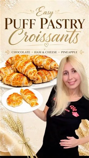 Easy Puff Pastry Croissants (3 Fillings!) #puffpastry #croissants #easyrecipes