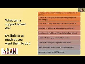 SDAN Membership Meeting: "The Role of the Support Broker in Self-Directed Services"