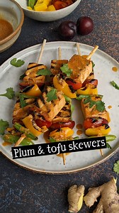 3.8K views · 72 reactions | PLUM AND TOFU SKEWERS with miso sriracha sauce These colourful grilled tofu skewers are a great way to enjoy plums in a savoury recipe while they are in season: https://www.riverford.co.uk/recipes/plum-tofu-skewers-miso-sauce #LiveLifeontheVeg | Riverford | Facebook
