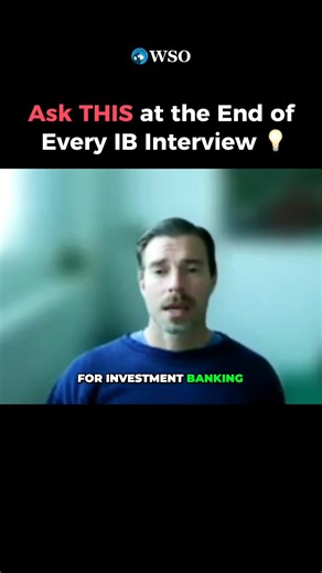 🤔 Unsure what to ask at the end of your IB interview? 😅 Stop overthinking. 💪 Tim, WSO Academy head mentor, reveals the questions that truly benefit you. 🚀 Get step-by-step guidance to break into investment banking. ✅ Apply to WSO Academy now 👉 https://www.wallstreetoasis.com/academy?affiliate=socialwinner-facebook #investmentbanking #wallstreet #interviewtips #interviewhacks #financecareers | Wall Street Oasis