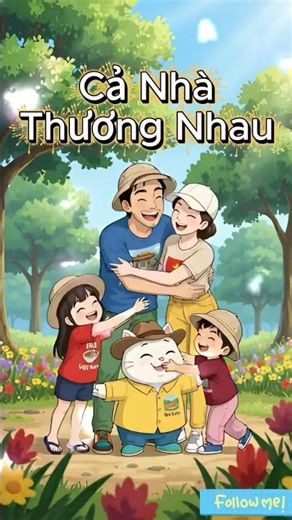 Cả nhà thương nhau|Ba thương con vì con giống mẹ #nhacthieunhivuinhon #hoathinh