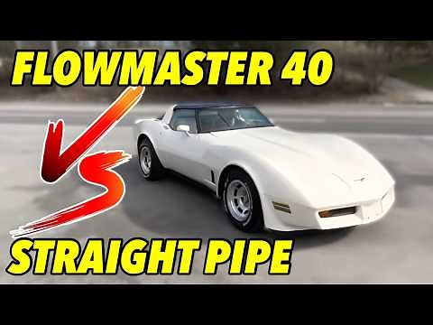 1979-1980 Chevy Corvette V8: Flowmaster 40 Series Vs Straight Pipe!