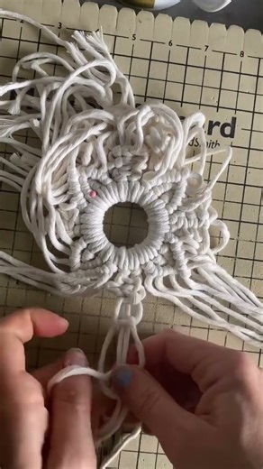 Wait Until You See The Final Snip ❄️ #yarnlovers #madebyhand #macramé