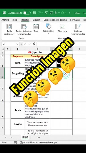 Cómo insertar imagen con la función Imagen #excel #office #tutorial