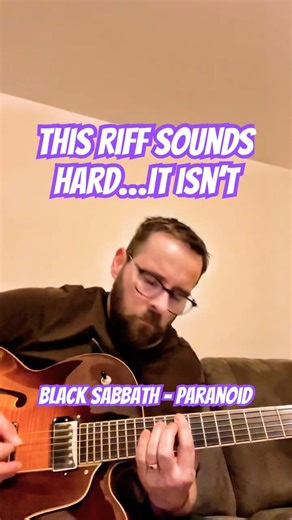 Paranoid by Black Sabbath ⚡ Easy Guitar Riff in less than 20 Seconds #guitartutorial #blacksabbath