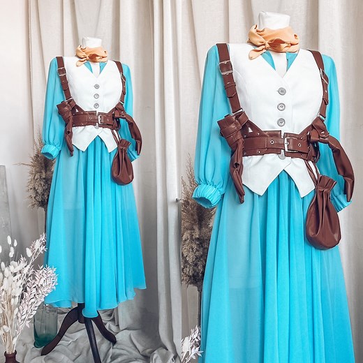 Dnd Sorcerer Cosplay Costume,handmade Cosplay, Custom Sized Cosplay, Fantasy Cosplay, Tabletop Games Cosplay, Blue Dress, Web Show Cosplay - Etsy