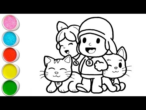 Pocoyo And Pato Cartoon Drawing, Painting & coloring For Kids and Toddlers_ Child Art