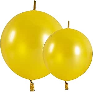 IN-JOOYAA 6 Inch 12 Inch Gold Latex Link Balloon 200 Pcs Quick Link Balloons Linkable Conected Balloon for Party Decoration