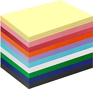 Yahenda 500 Pieces Construction Paper Lightweight 12'' x 18'' Colored Card Stock Bulk Craft Printer Paper for Drawing Art DIY Craft Scrapbook Party(Multicolor)