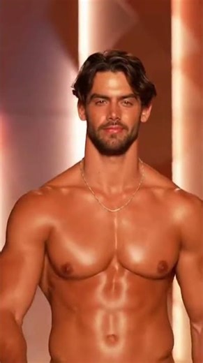 Italian Model Rocks Tricolor Swim Trunks | Miss Italy 2025 Runway #Fashion #Italy #Model