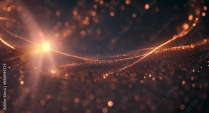 Abstract shini seamless loop of moving and glowing light particles 4k animation