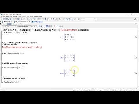 Gauss Elimination using Maples RowOperation command