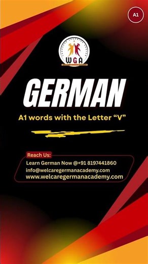 A1 Level German Language Vocabulary | Words With "V" Letter | German Language Practice Course Lesson