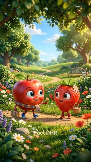 The Sad Love Story of Apple & Strawberry 💔 | AI Animated Shorts #shorts #viral #tranding #ai #video