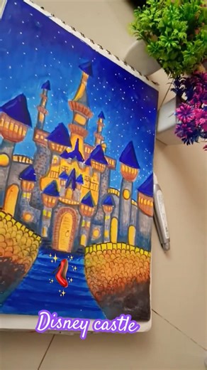 Disney castle drawing ✨✨ #disney #disneyland #disneyplus #disneycastle @saumyachan #art #shortvideo