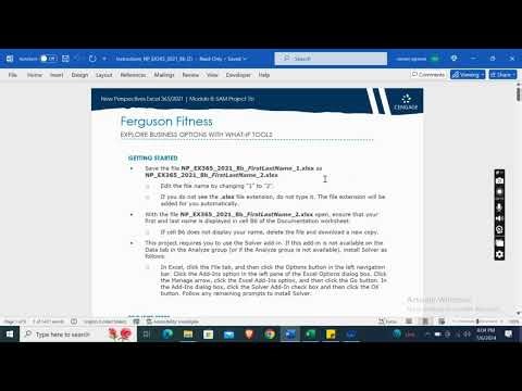 New Perspectives Excel 2019 | Module 8: SAM Project 1b Ferguson Fitness #newperspectives