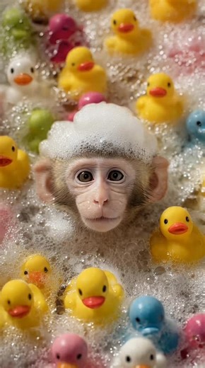 Baby Monkey Taking Bath 🚿 🛁 ❤️🍼#creatorsearchinsights #foryo #fyp #2026