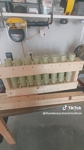 8 shot mortar rack with spacers #fireworks #pyrotechnics #mortarrackbuilds