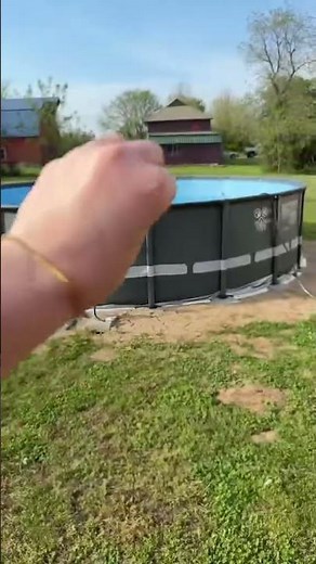 This pool is heavy duty and easy setup! 🔗 in description. #abovegroundpool #intexpool #poollife