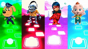 Sheriff Labrador🆚 Crazy Frog Coffin 🆚 Lady Bug Coffin 🆚 Super Jojo 🎶 Tiles hop EDM Rush | Vip Gs Gamer