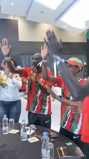 Olympic Defending Champion Eliud Kipchoge and 1500m World Record holder Faith Kipyegon with the Fan Kit! 🔥🇰🇪😍Je utakosa aje?🔥Official Team Kenya Fan Kit is out!🇰🇪#TeamKenya | NOCK- Olympics Kenya