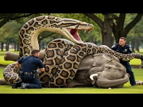 Courageous Rescue Team Fights Giant Python to Save Innocent Cow 🐍