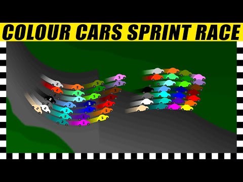 Colour Cars Sprint Race - Algodoo Car Race