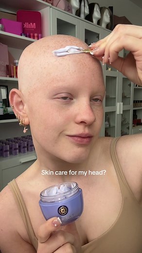 Bald Head Skincare Routine | Tatcha Dewy Skin Cream Review