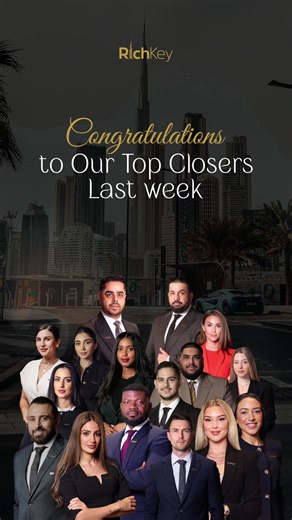 Congratulations to our agents who closed last week 🏆 Your professionalism, consistency, and commitment continue to define the RichKey standard. Well done to the entire team 🌟 Social Media RERA Permit: 1250750543 #Richkey #SOLD #LuxuryRealEstate #CloseDeals #Dubai