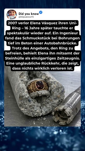 Nach 16 Jahren im Beton gefunden!