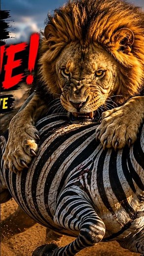 León CAZANDO Cebra: Impactante Ataque 😱🦁 #Shorts