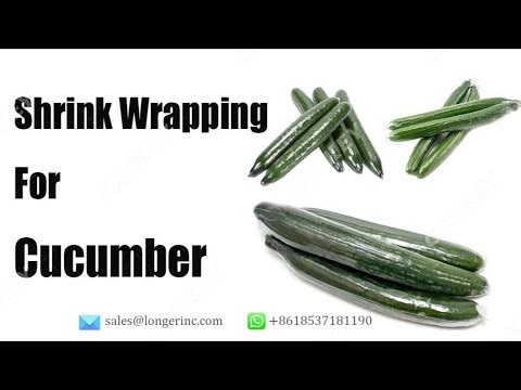Shrink Wrapping for Cucumber. Automatic Heat Shrink Wrap Packaging Machine