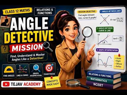 Angle Detective Mission | Find Angles Between Lines, Curves & Graphs | Class 12 Maths
