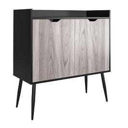 Dorel Copley Bar Cabinet Black Oak