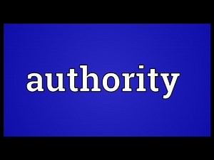 Authority Meaning