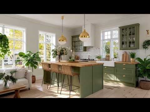 Scandinavian Small Kitchen Makeover | Emerald Sage Kitchen Edition