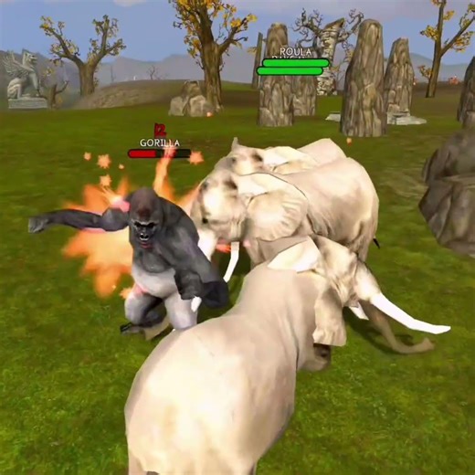 Angry Elephant's 🐘 V's Strong Gorilla 🦍 Deadly Battle 😤#shorts #games